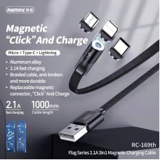 REMAX Flag Series 2.1A 3 in 1  magnetic charging cable  RC-169th BELI